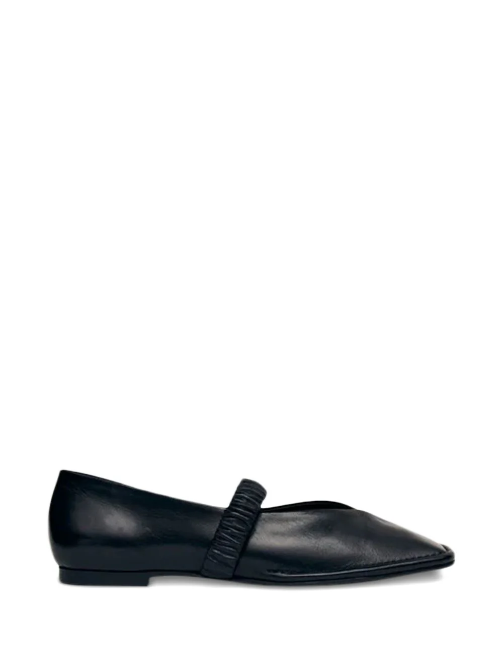 Alohas Chic Square Toe Flats with Ruched Strap
