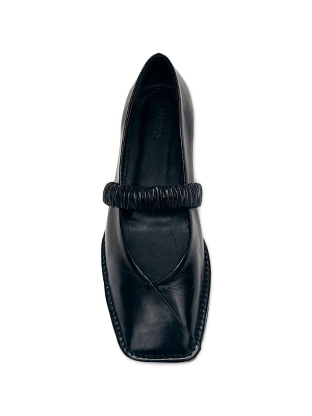 Alohas Chic Square Toe Flats with Ruched Strap - Image 3