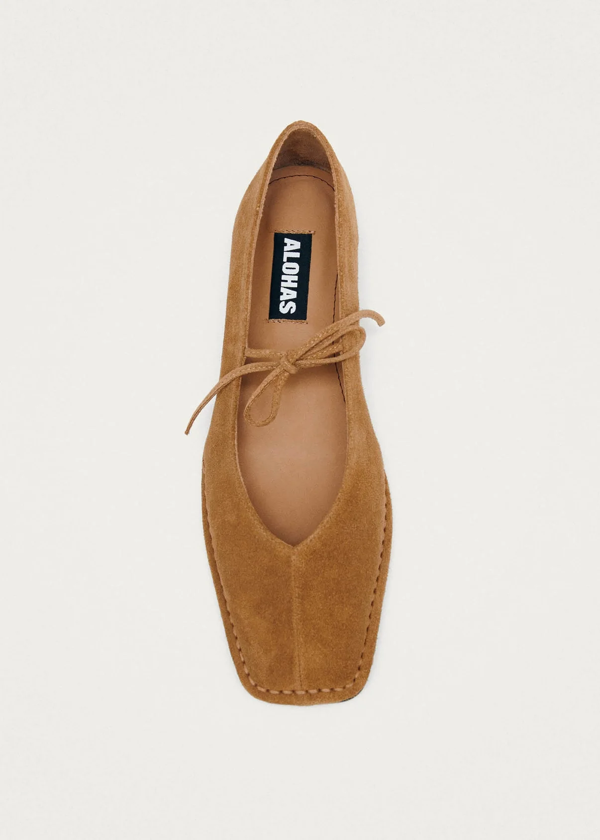 Alohas Elegant Square Toe Flats with V-Shaped Vamps and Bow Detail - Image 3