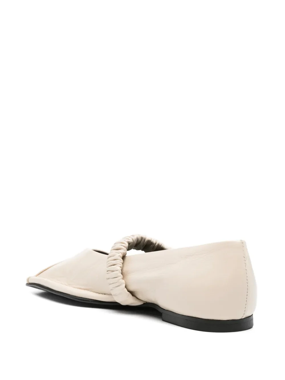 Alohas Square Toe Ruched Flat Shoes for Women - Image 3