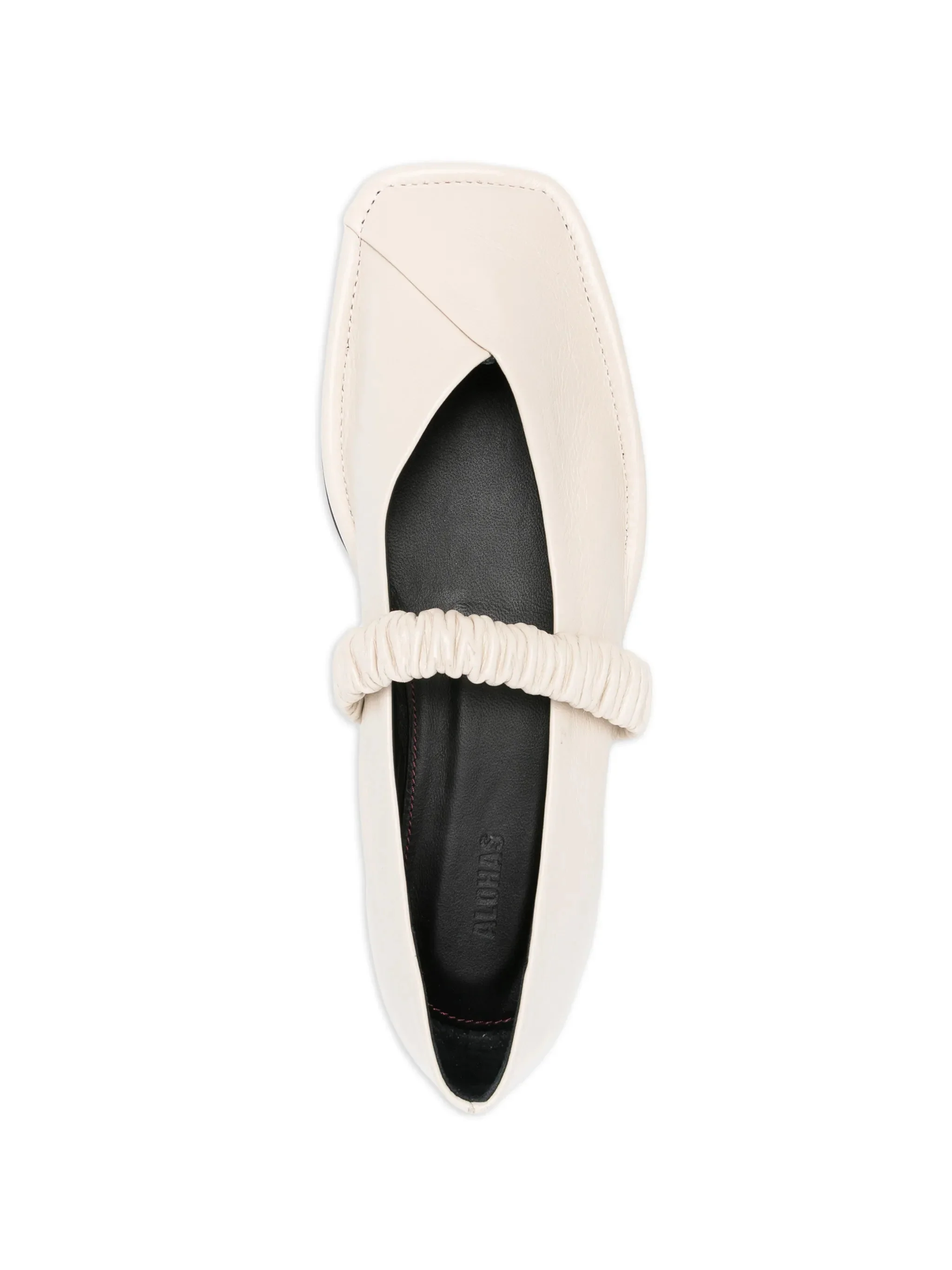 Alohas Square Toe Ruched Flat Shoes for Women - Image 4