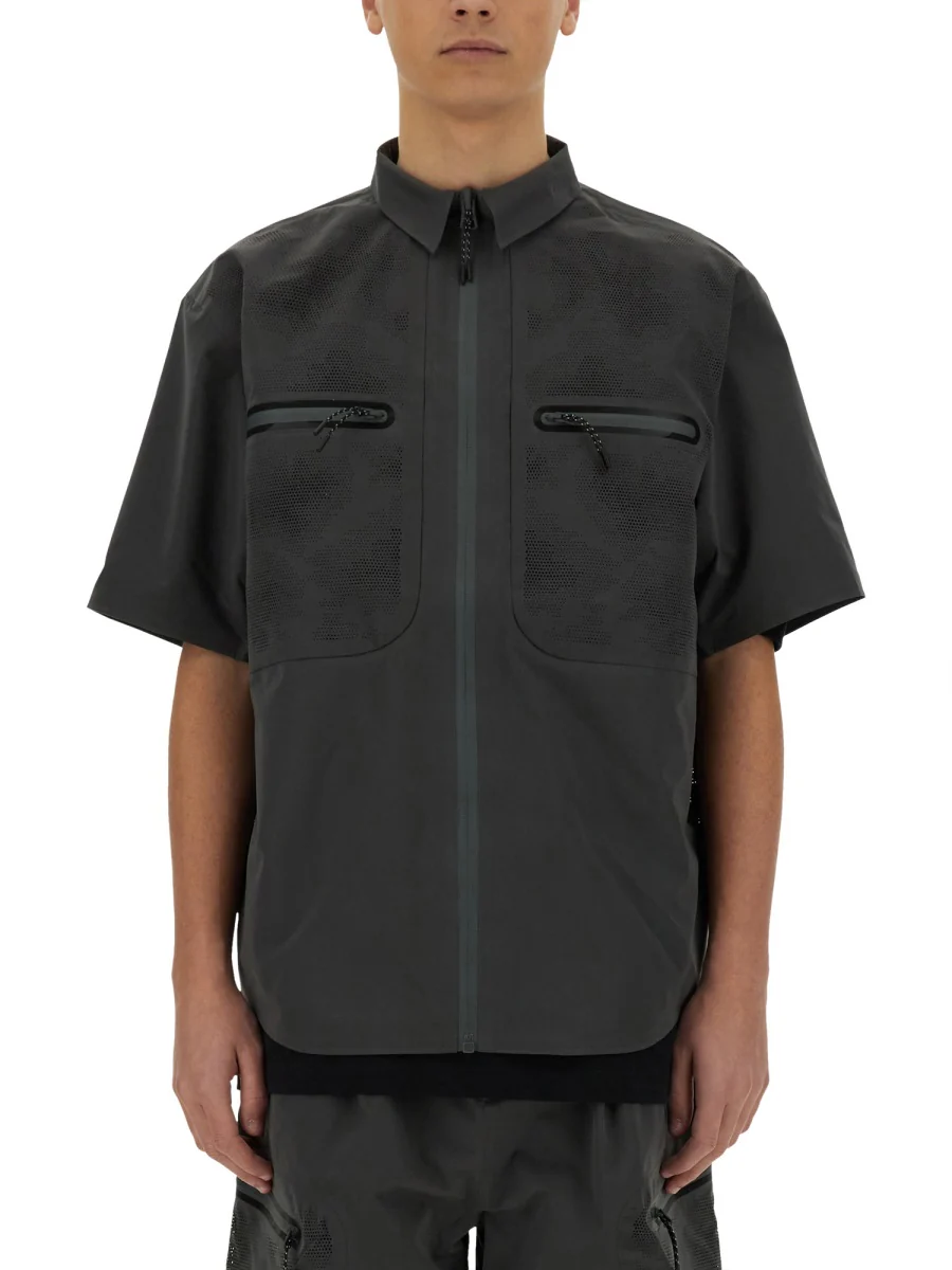 ALPHA INDUSTRIES Laser Cut Short Sleeve Zippered Shirt - Image 5