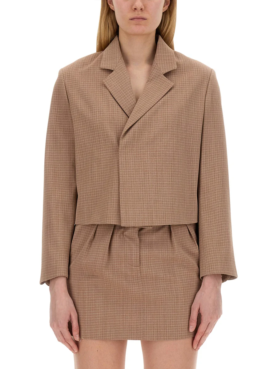 ALYSI Checked Cropped Jacket
