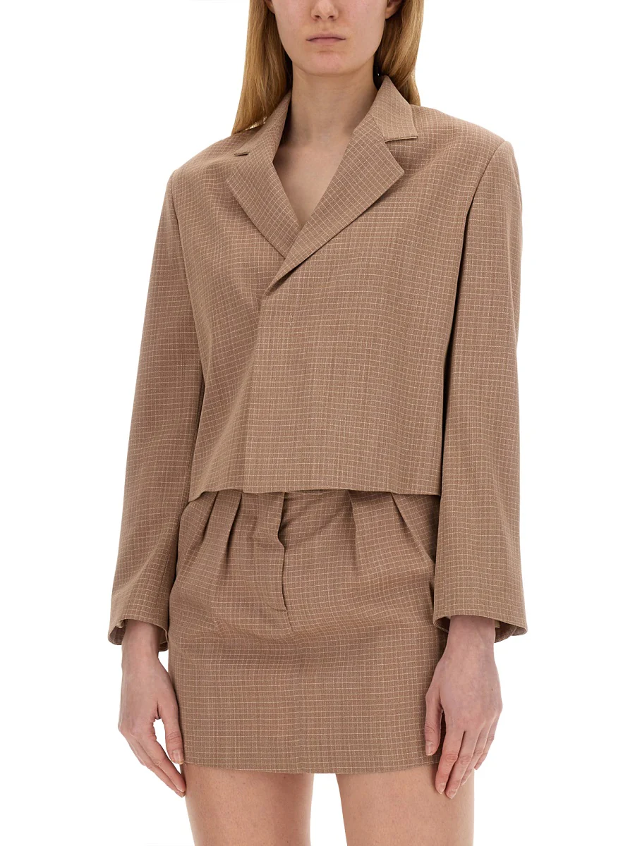 ALYSI Checked Cropped Jacket - Image 4