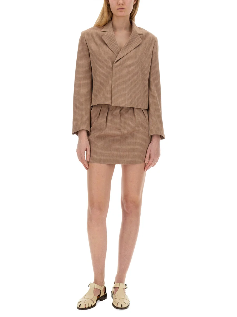 ALYSI Checked Cropped Jacket - Image 6