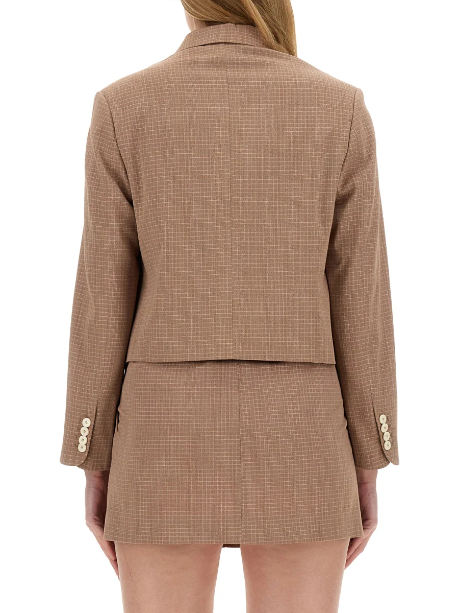 ALYSI Checked Cropped Jacket - Image 7