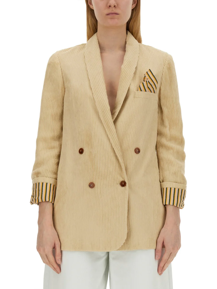 ALYSI Double-breasted Ribbed Blazer