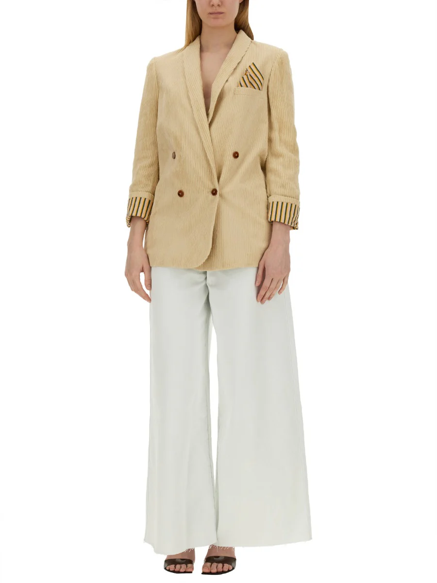 ALYSI Double-breasted Ribbed Blazer - Image 2