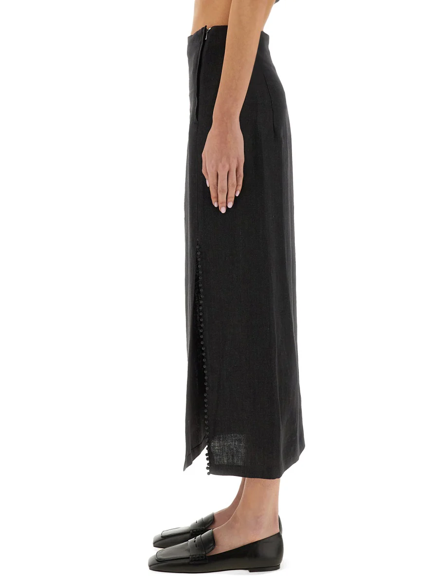 ALYSI Linen Skirt with Slit - Image 4