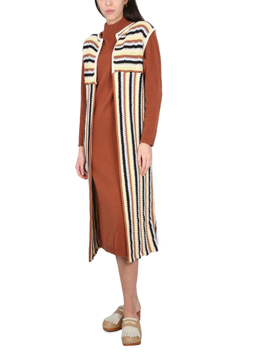 ALYSI Long Vest with Striped Pattern - Image 2