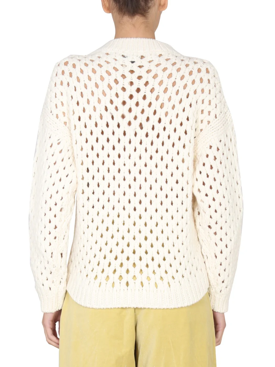 ALYSI Open-knit Crew Neck Jumper - Image 3