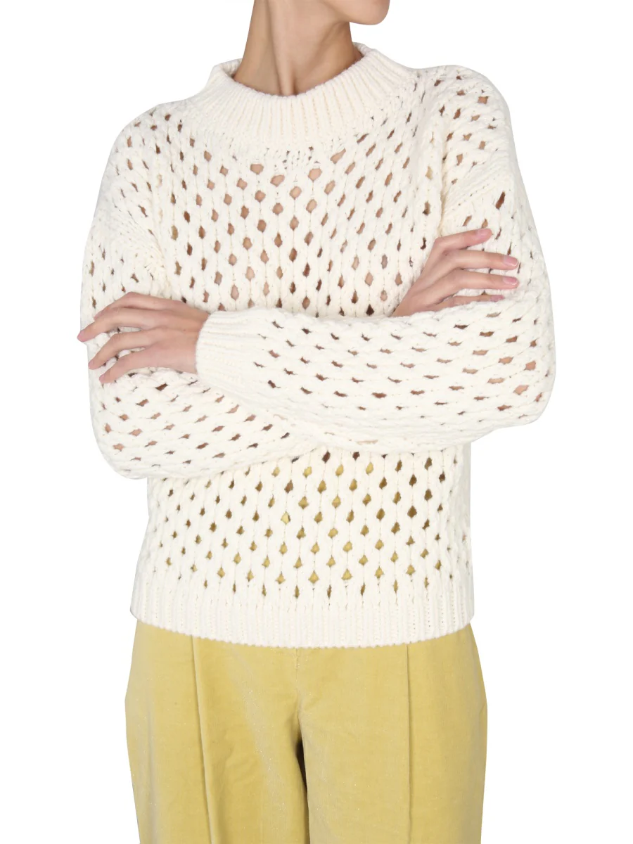 ALYSI Open-knit Crew Neck Jumper - Image 4