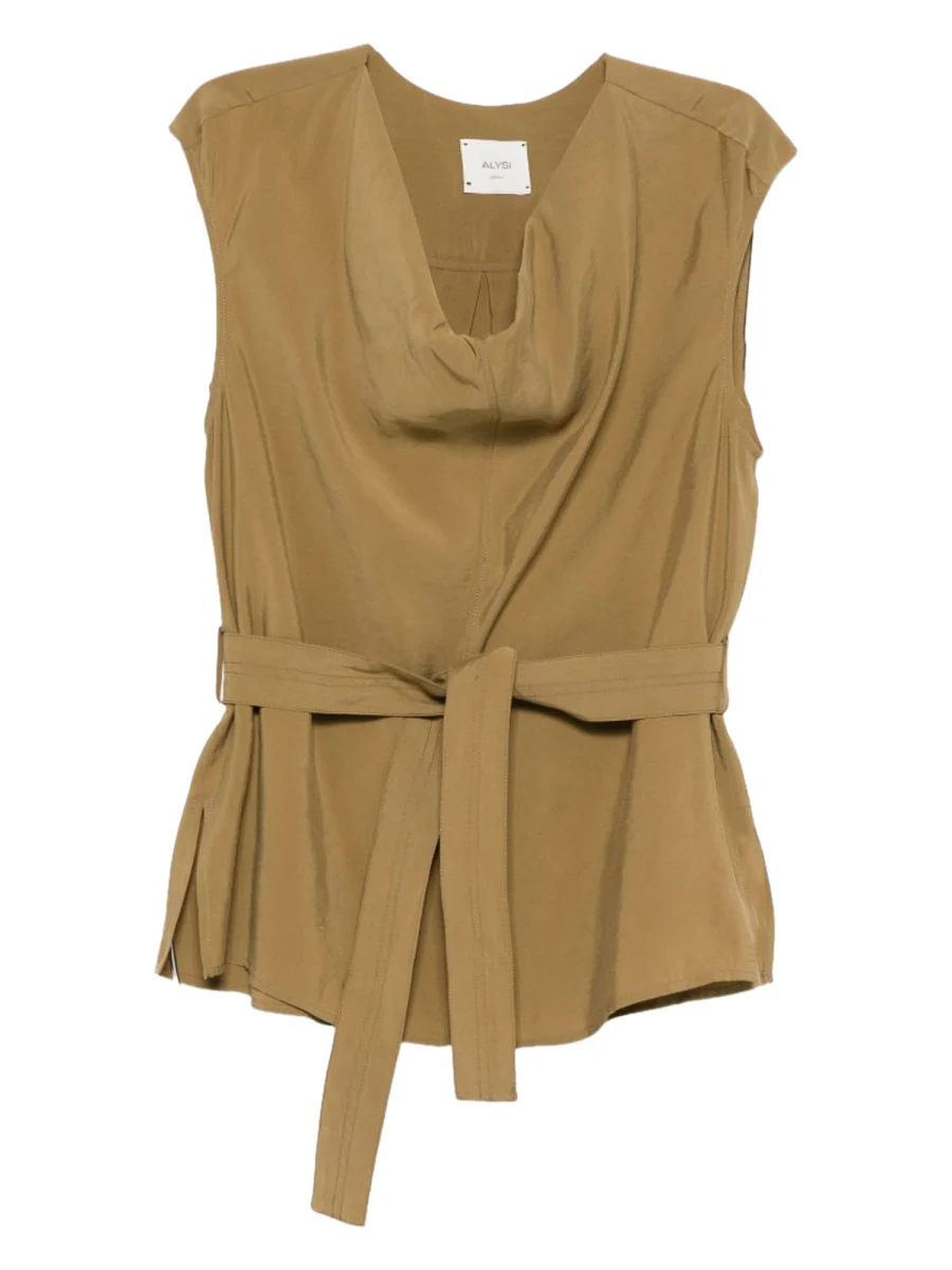 ALYSI Sleeveless Belted Top