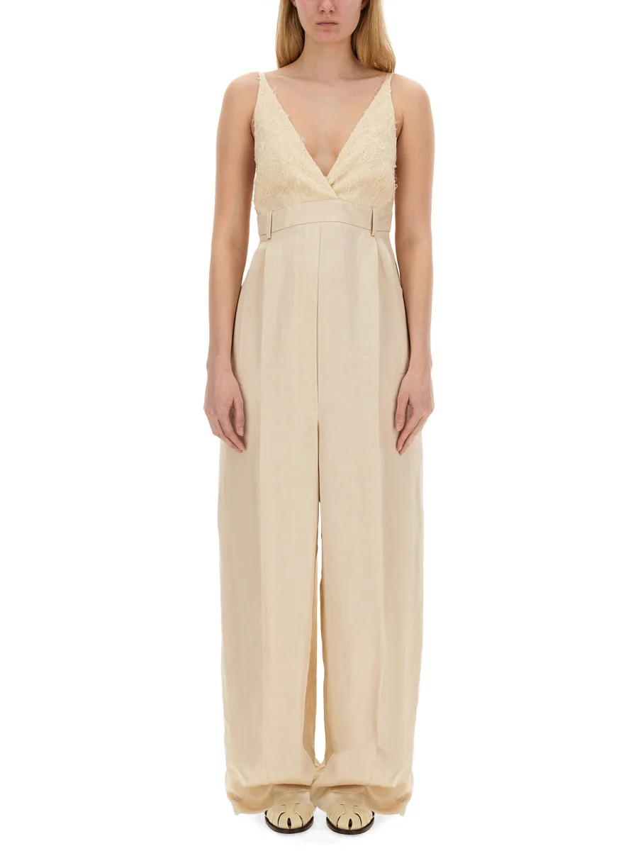 ALYSI V-neck Wide-leg Jumpsuit