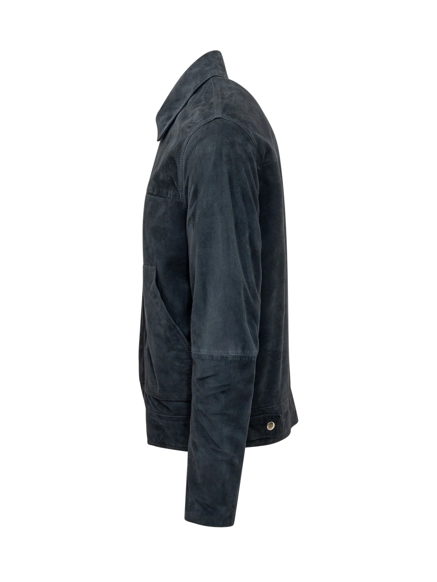 Amaranto Chic Mini Jacket with Zip and Applied Pockets - Image 3