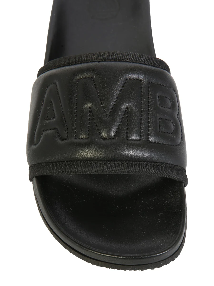 AMBUSH Women Leather Slide Sandals - Image 4