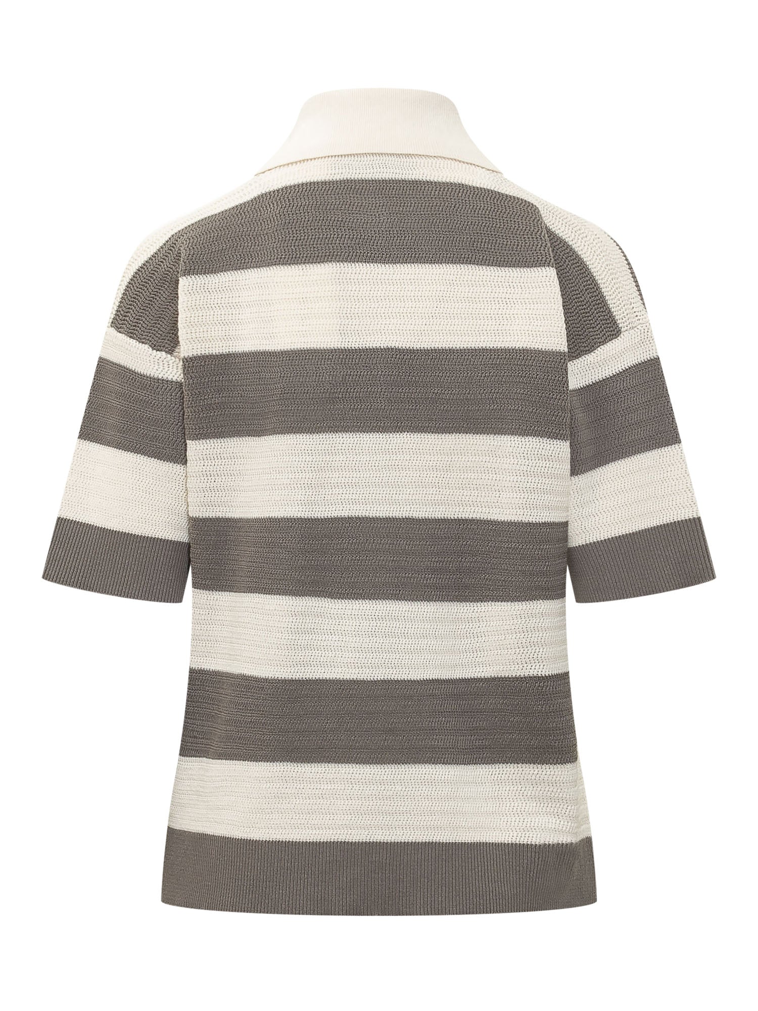 Ami Alexandre Mattiussi Cut Sleeve Polo with Striped Design - Image 2