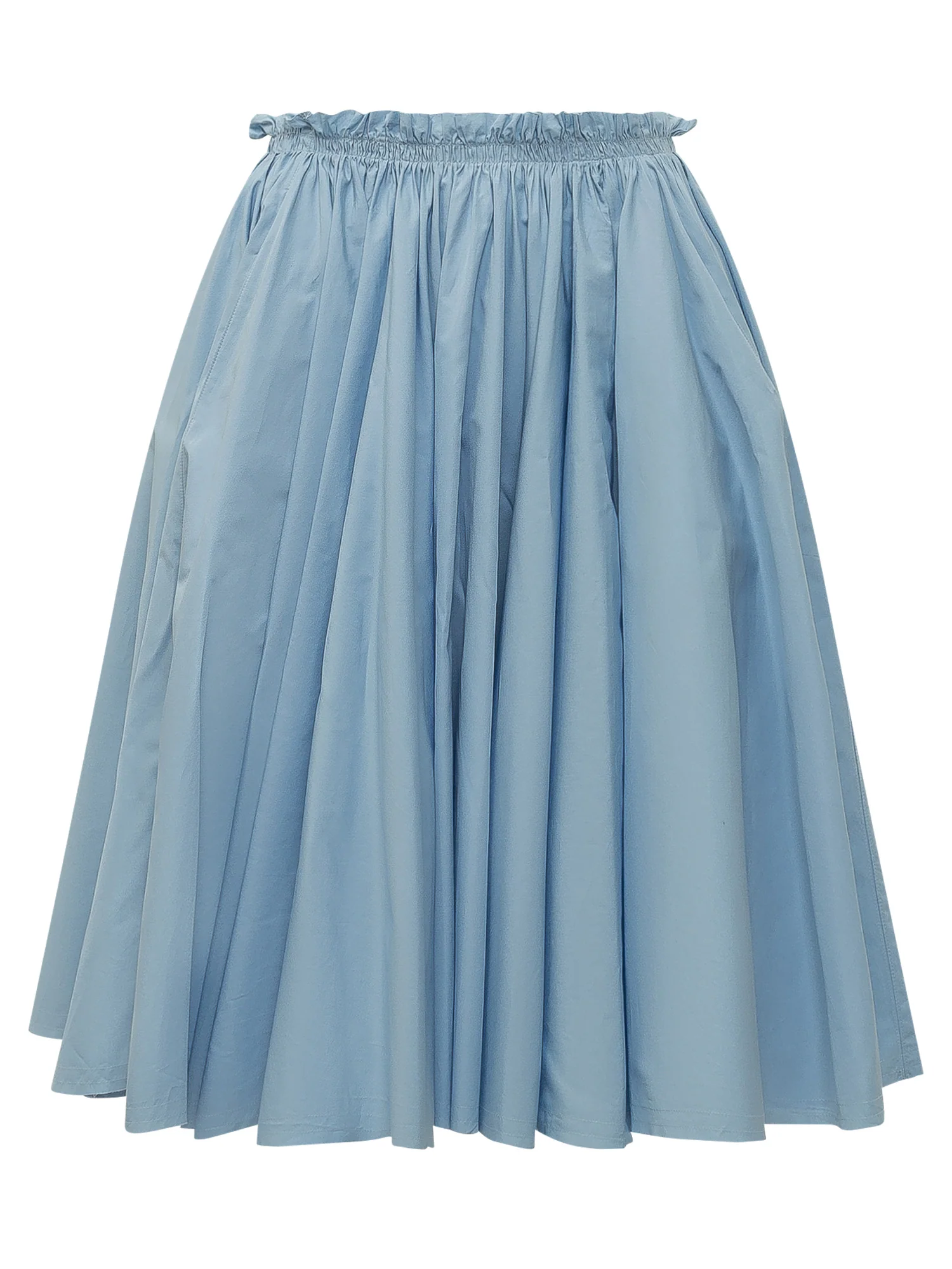 Ami Alexandre Mattiussi Midi Skirt with Ruffled Detail