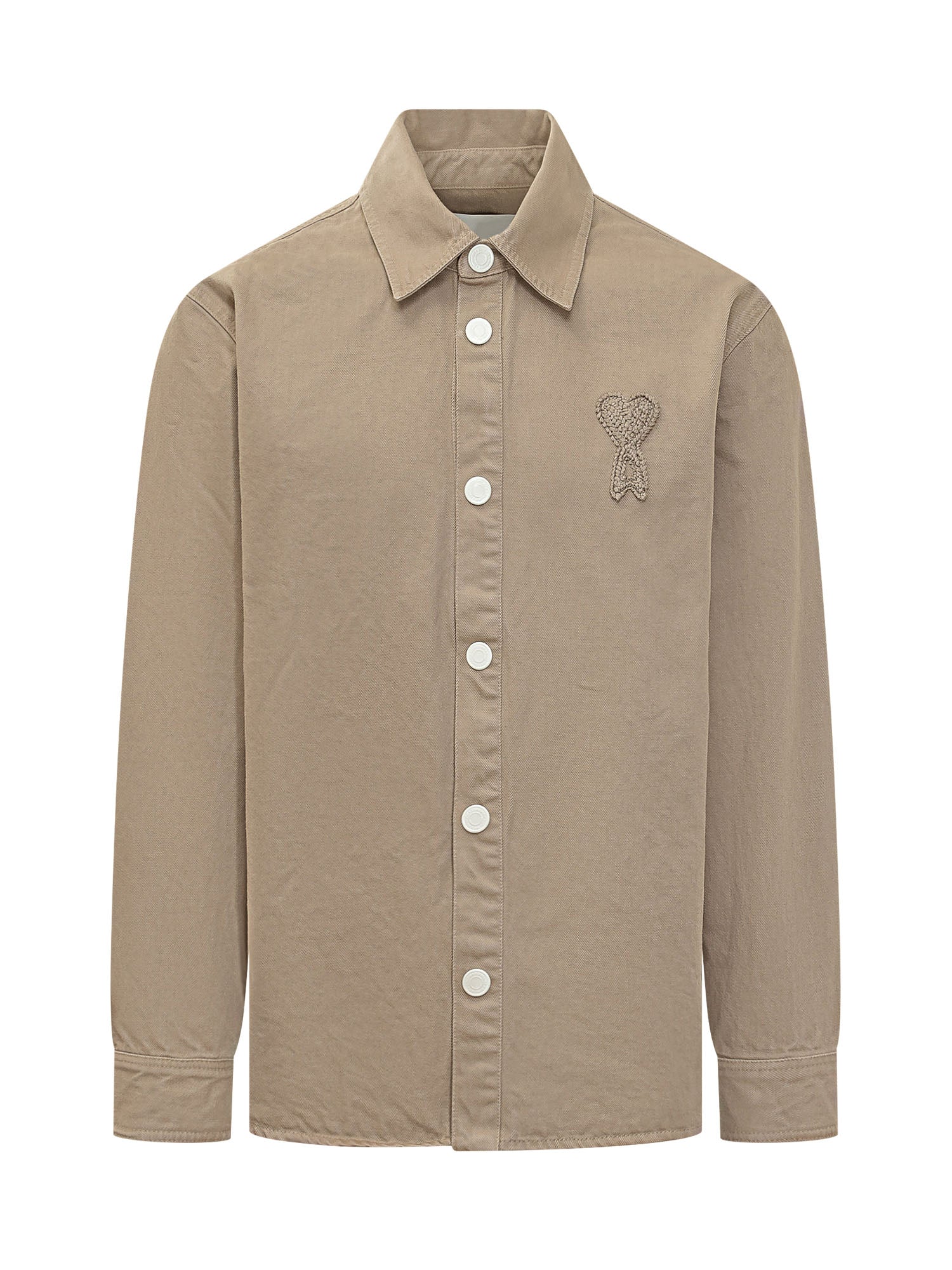 Ami Alexandre Mattiussi Overshirt with Embroidered Buttons and Logo