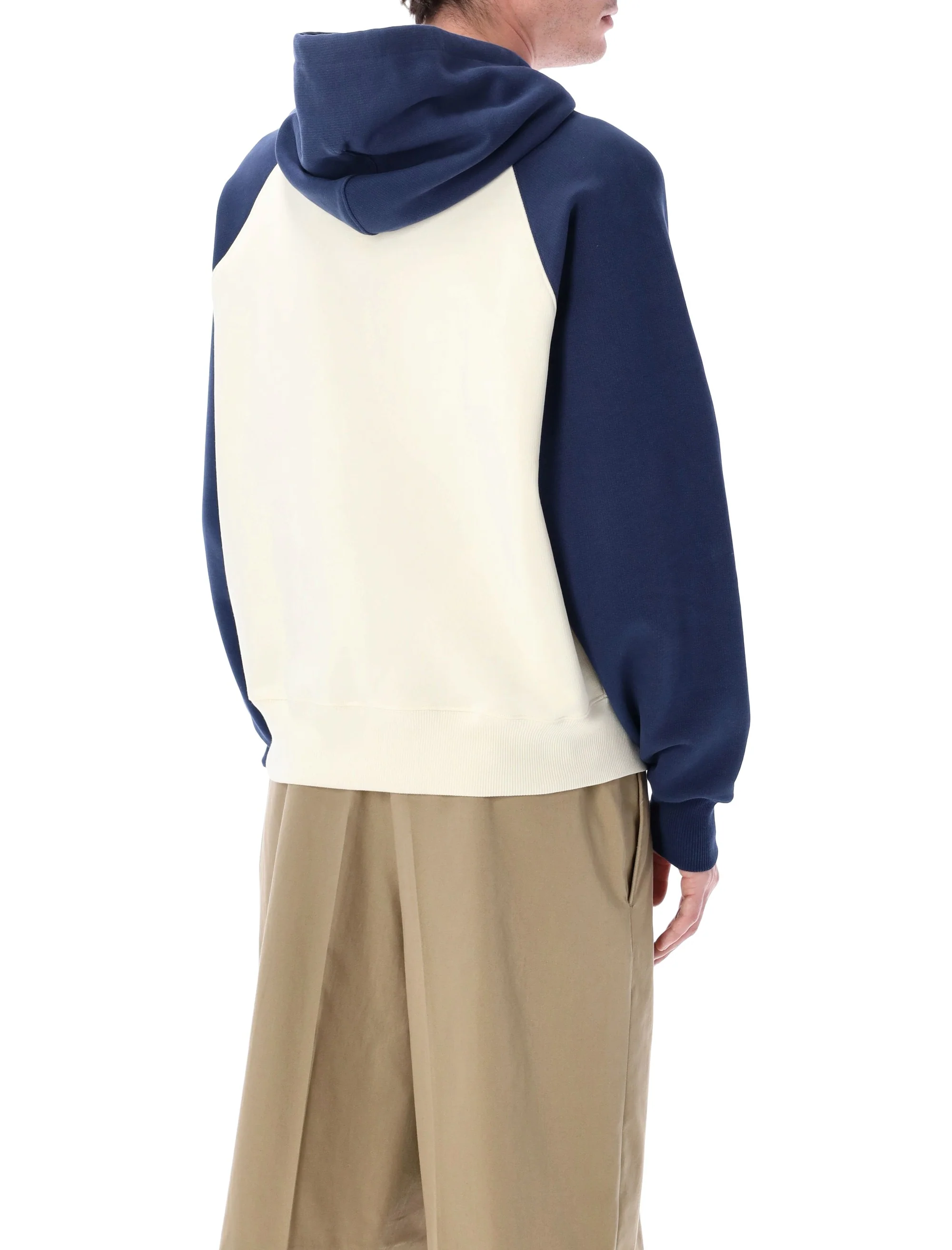 Ami Paris Ami de Coeur Hoodie in Heavy Two-tone Cotton Loopback Knit with Long Sleeves - Image 2