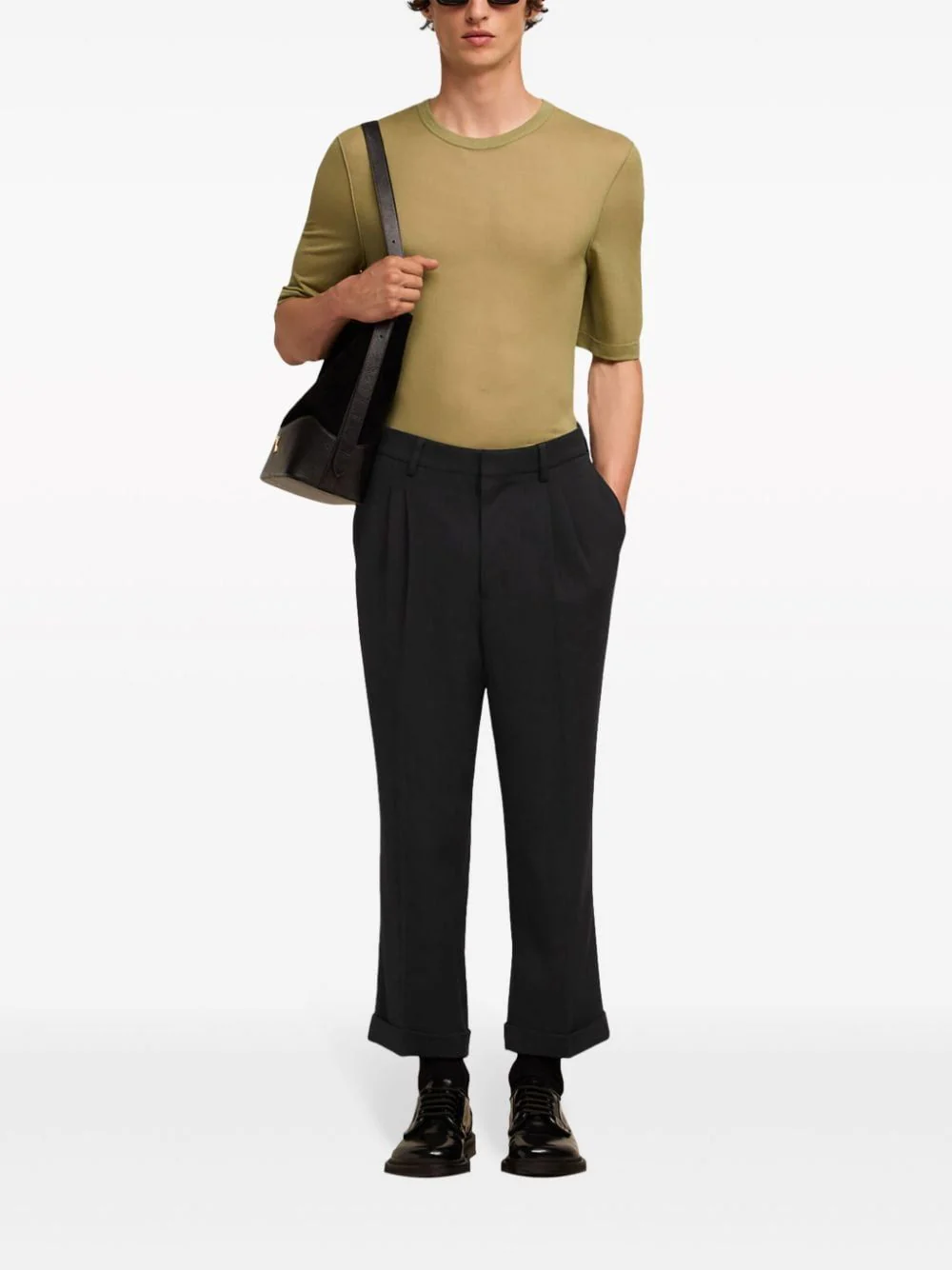 Ami Paris Carrot Fit Trousers for Men - SS24 Collection - Image 2