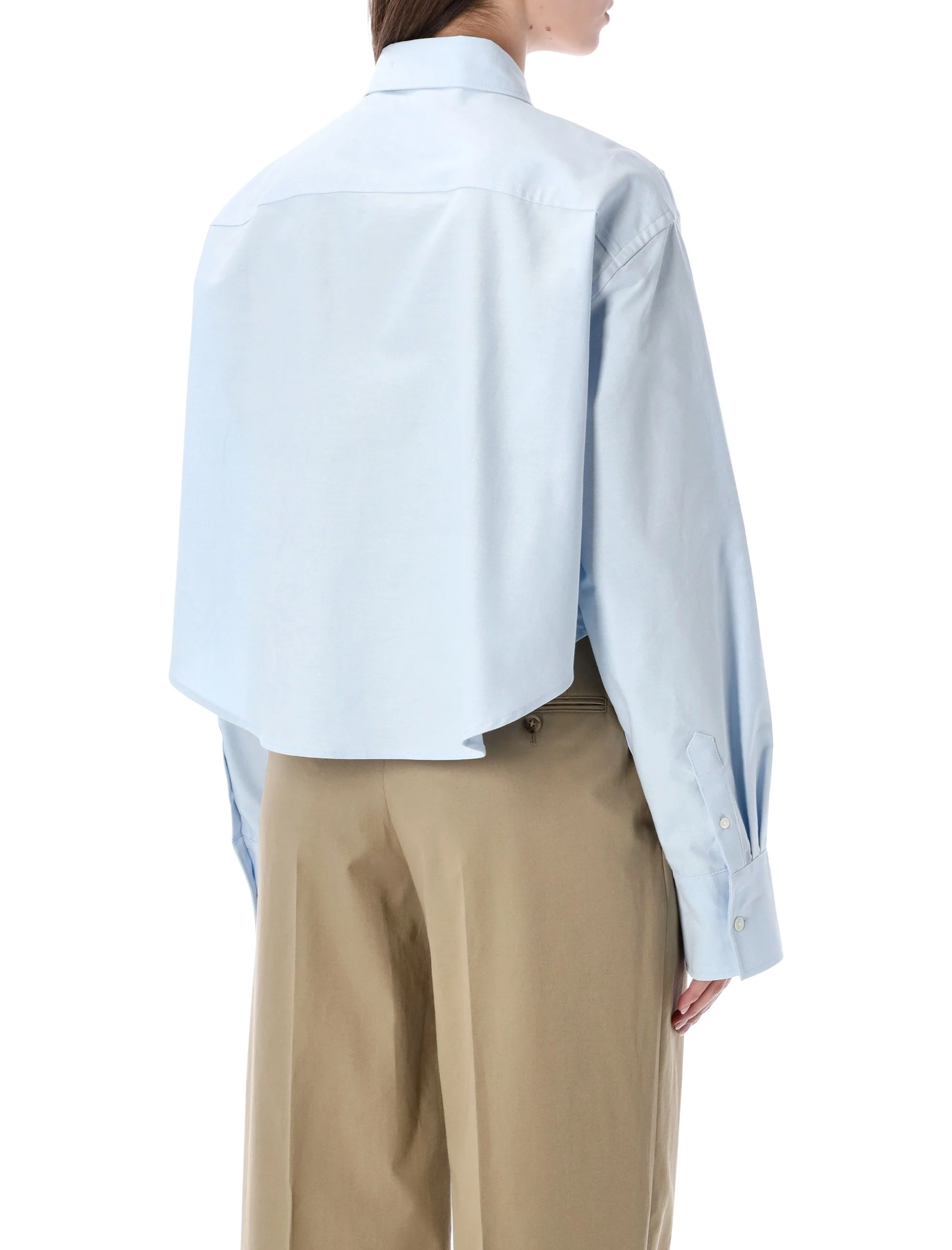 Ami Paris Cotton Ami de Coeur Cropped Oversized Shirt - Image 2