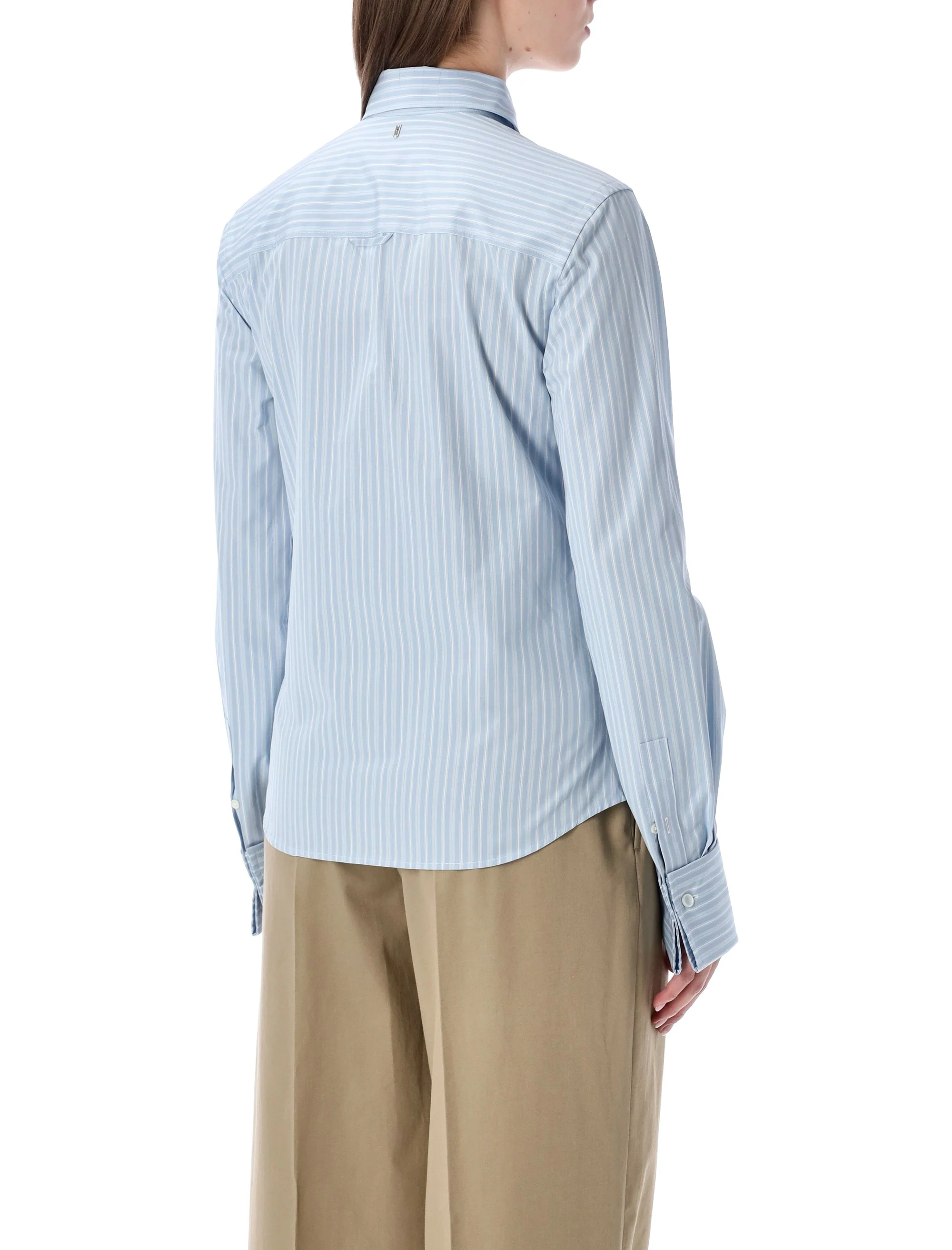 Ami Paris Cotton Long Sleeve Ruffled Adjusted Shirt - Image 2