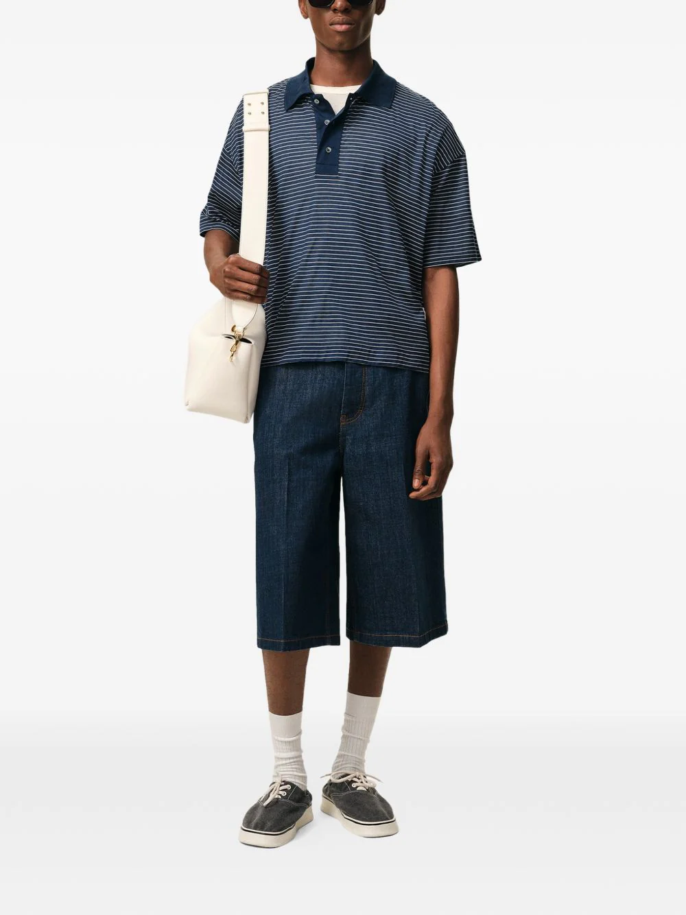 Ami Paris Cotton Striped Ami de Coeur Polo - Image 7