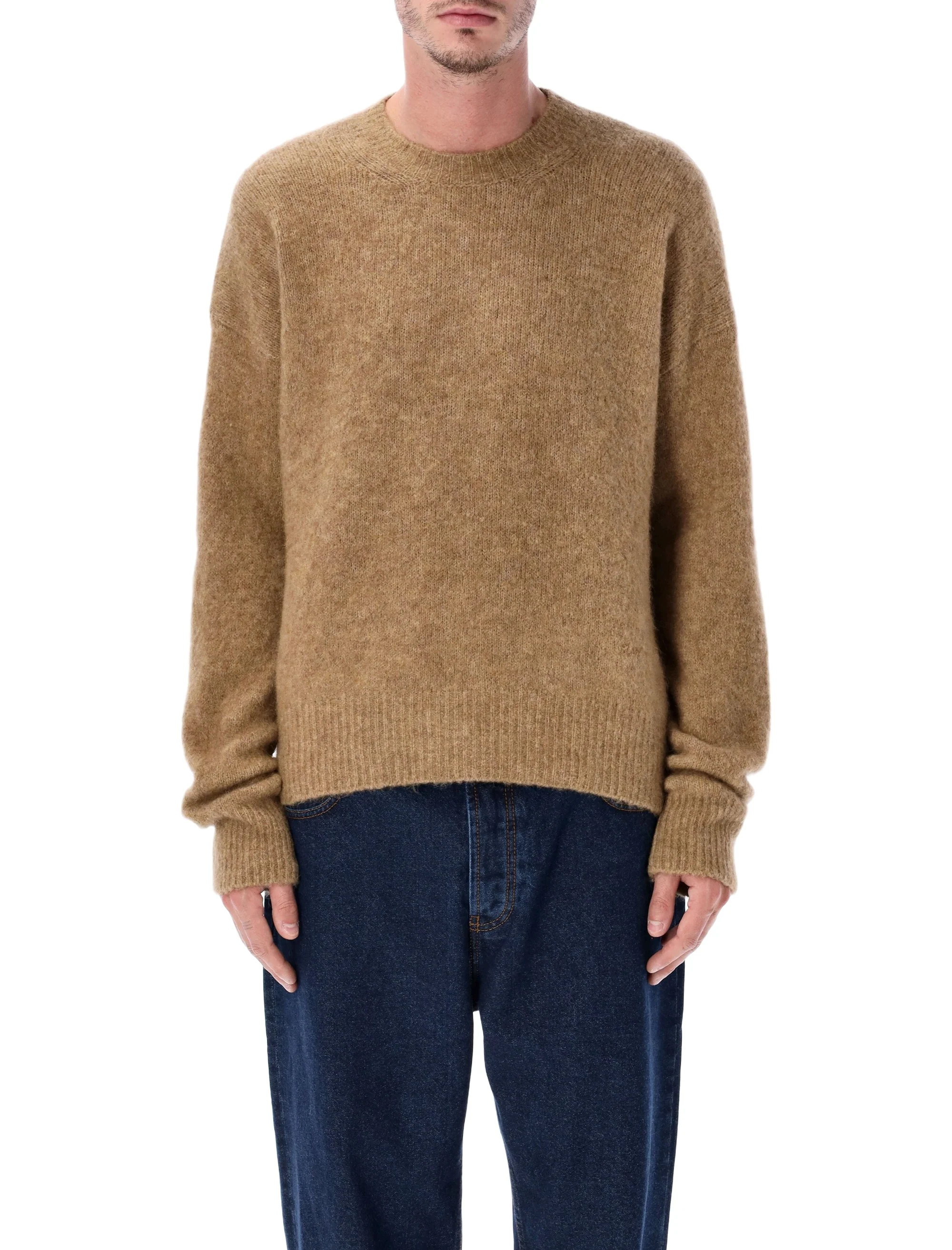 Ami Paris Crew Neck Alpaca Wool Sweater