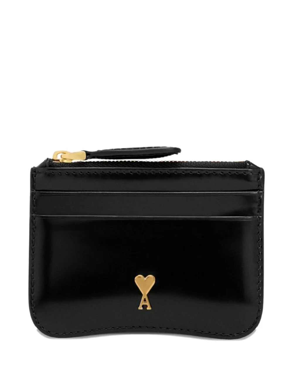Ami Paris Glazed Leather Paris Paris Compact Wallet - Image 5