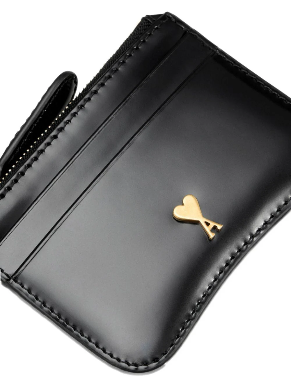Ami Paris Glazed Leather Paris Paris Compact Wallet - Image 6
