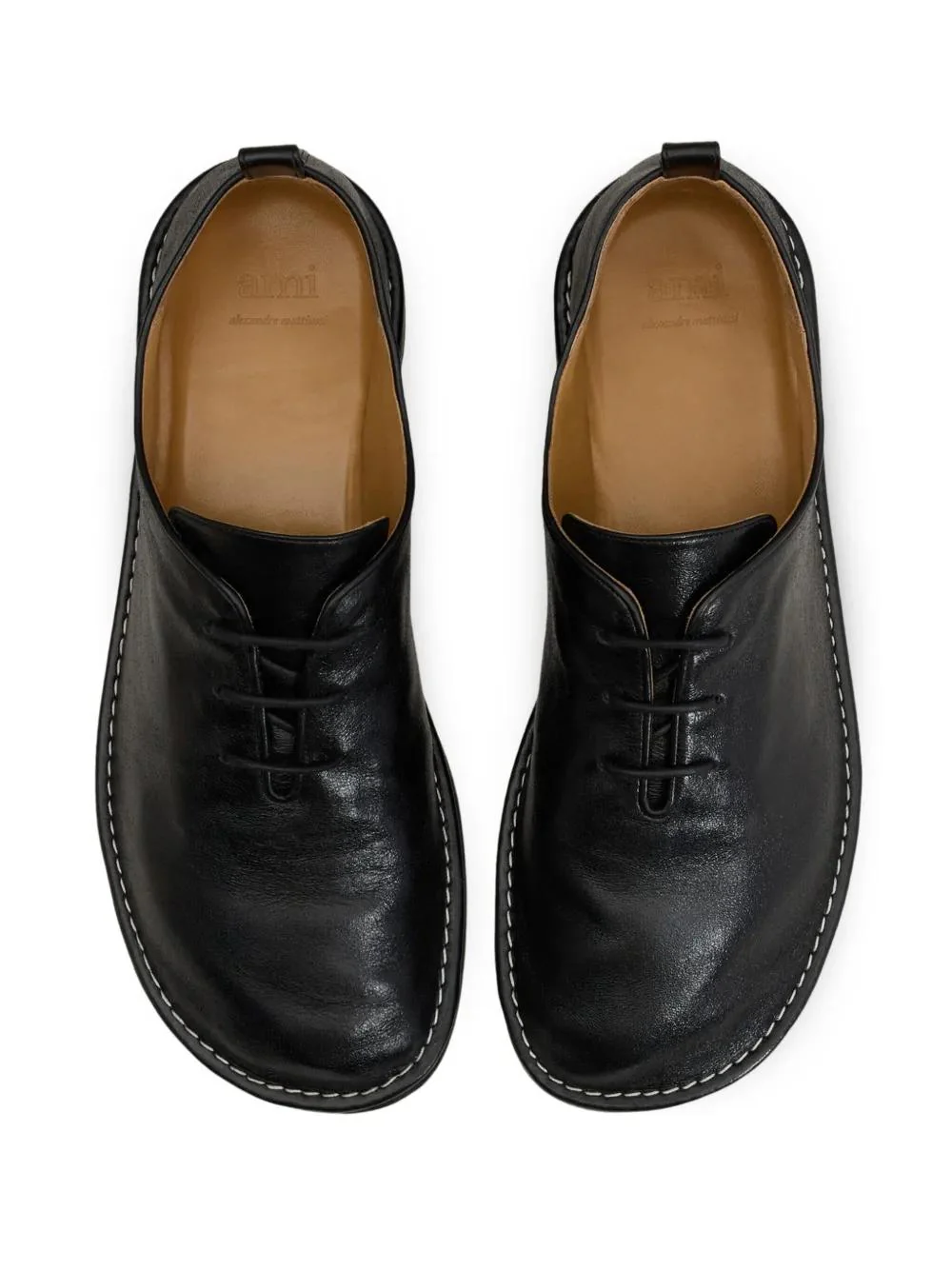 AMI PARIS LEATHER ONE CUT SHOES - Image 4