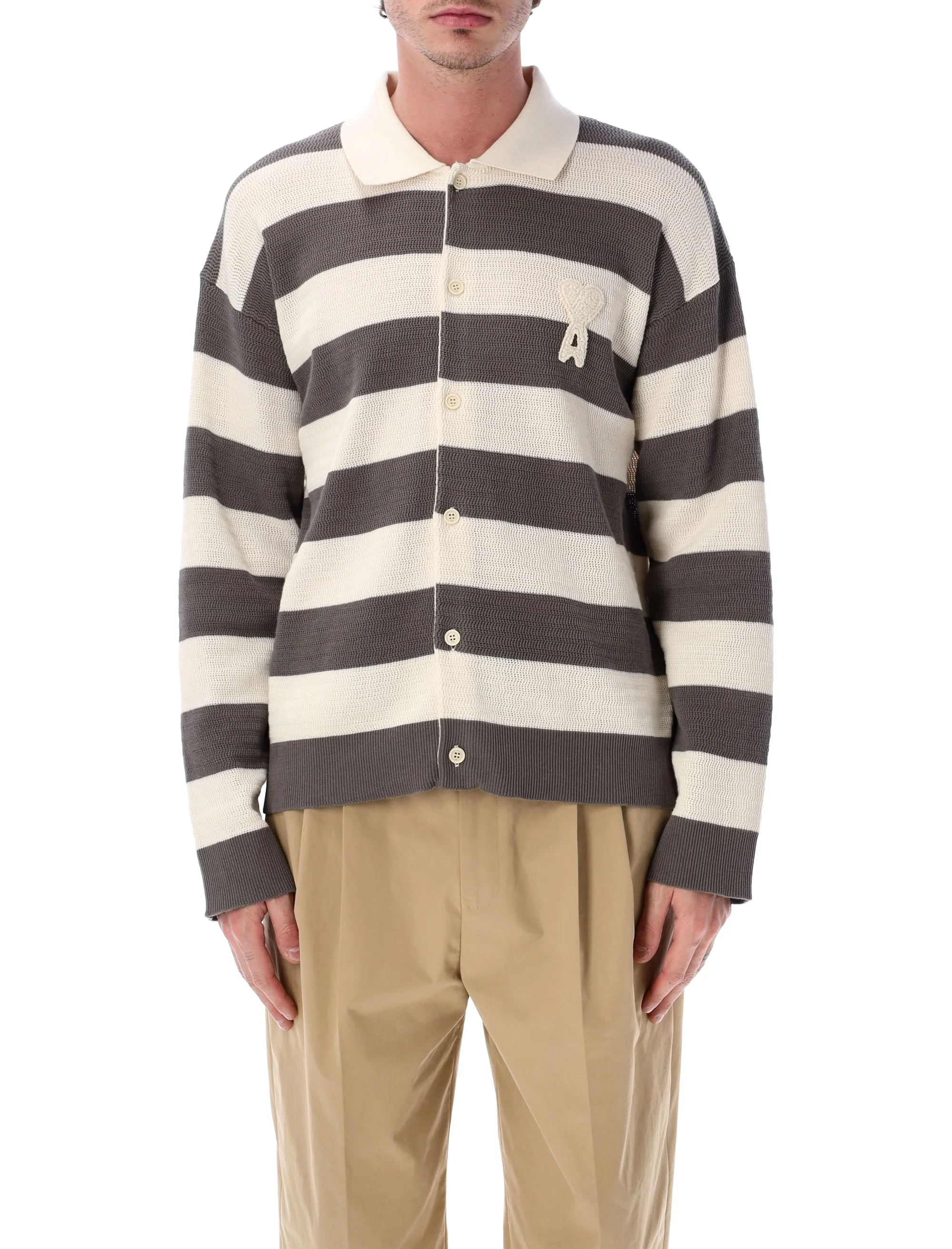 Ami Paris Lightweight Cotton Cardigan for Men - Size L