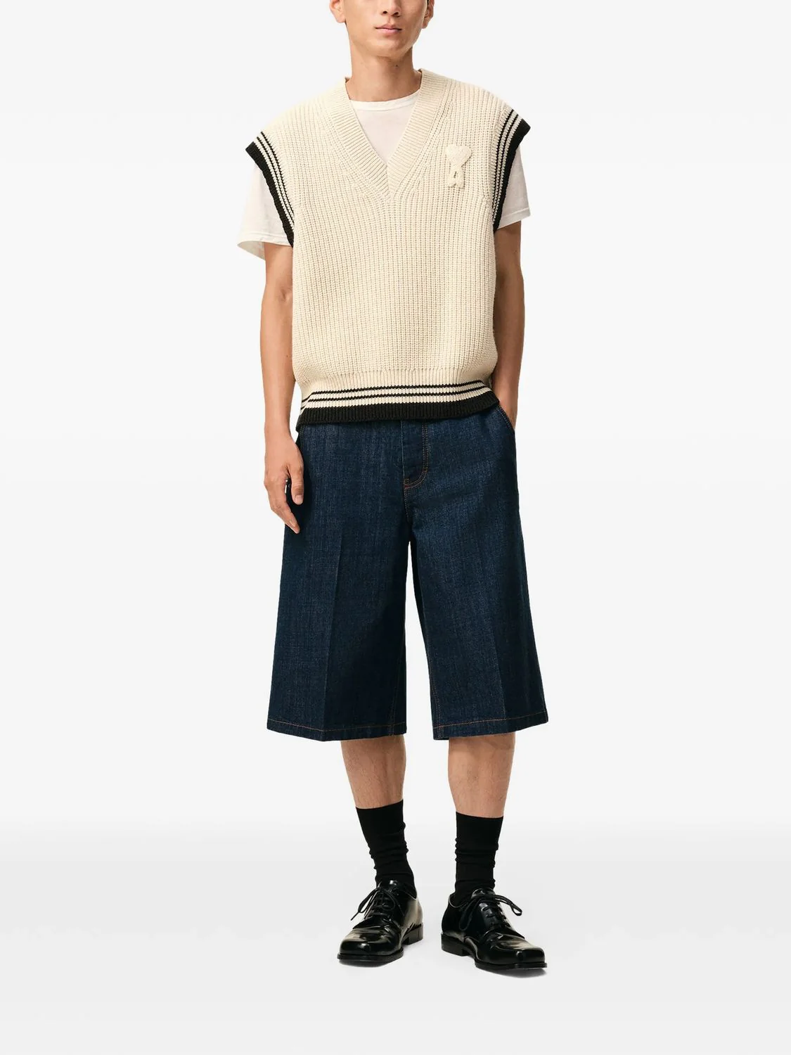 Ami Paris Men's V-Neck Sleeveless Sweater - Image 4