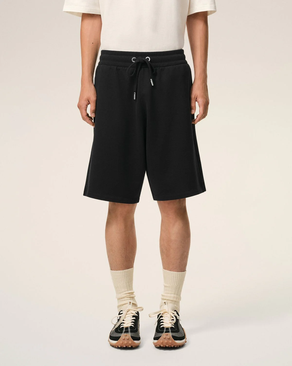 Ami Paris Mini Tailored Shorts with Heart Detail - Image 2