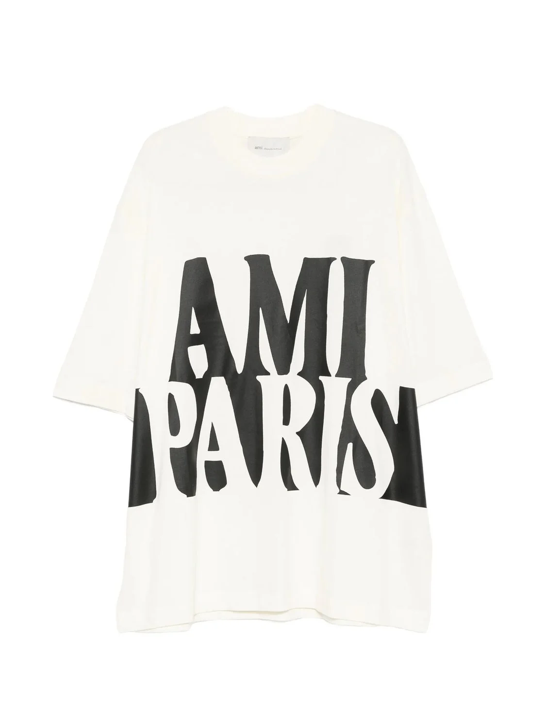 Ami Paris Oversized Fit Short Sleeve T-Shirt with Paint Print