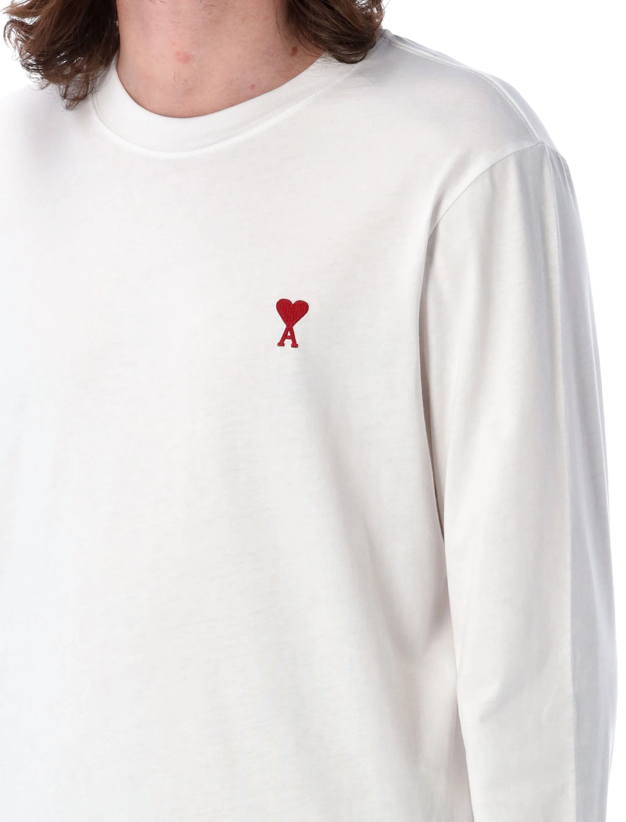 Ami Paris Red Ami de Coeur Long Sleeves T-Shirt - Image 3