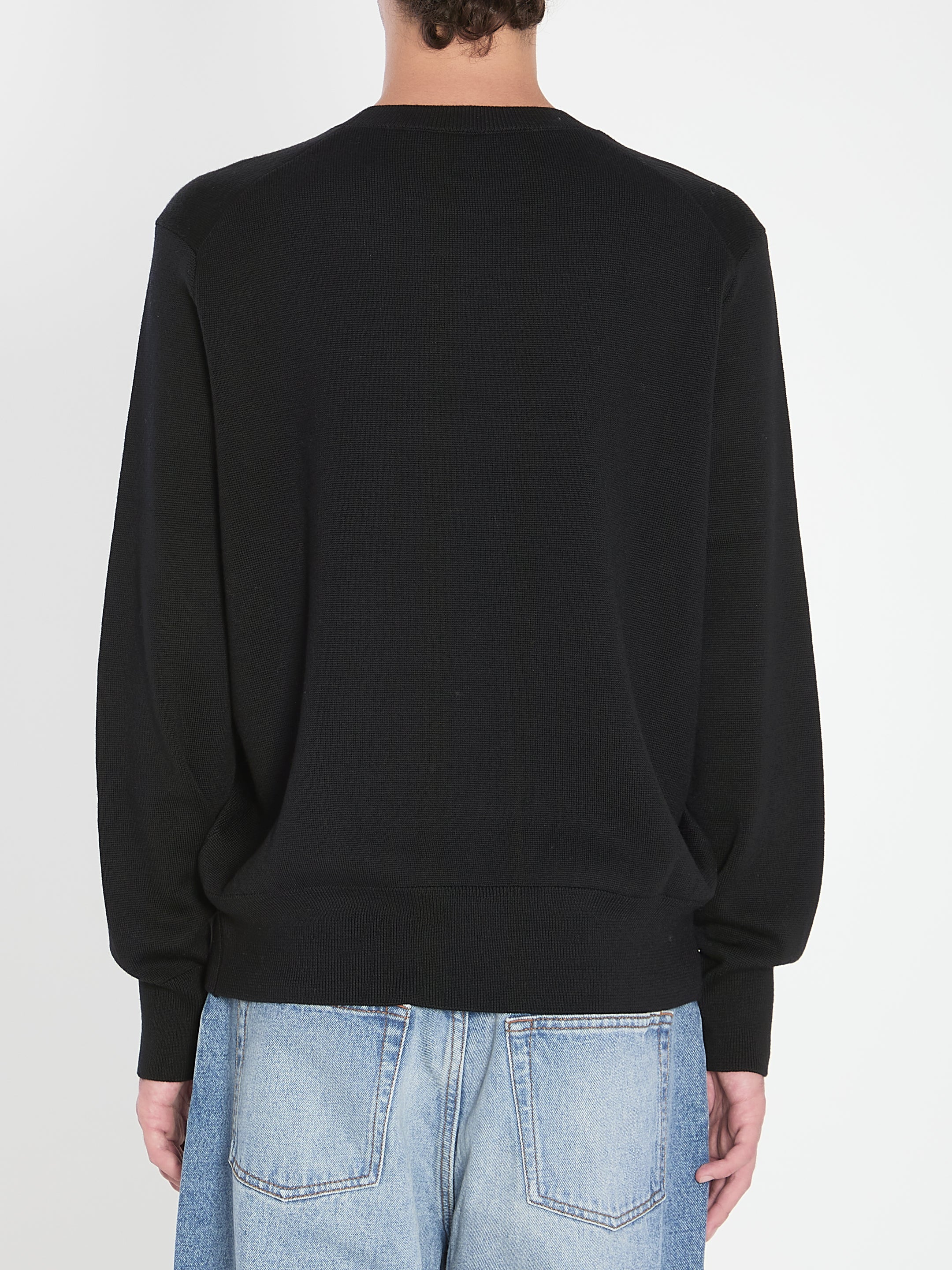 Ami Paris Relaxed Fit Crew Neck Sweater for Men - Image 4