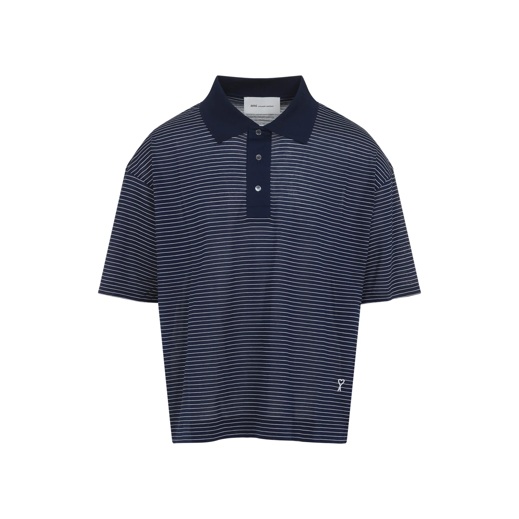 Ami Paris Striped Boxy Fit Polo - Men's SS26 Collection - Image 2
