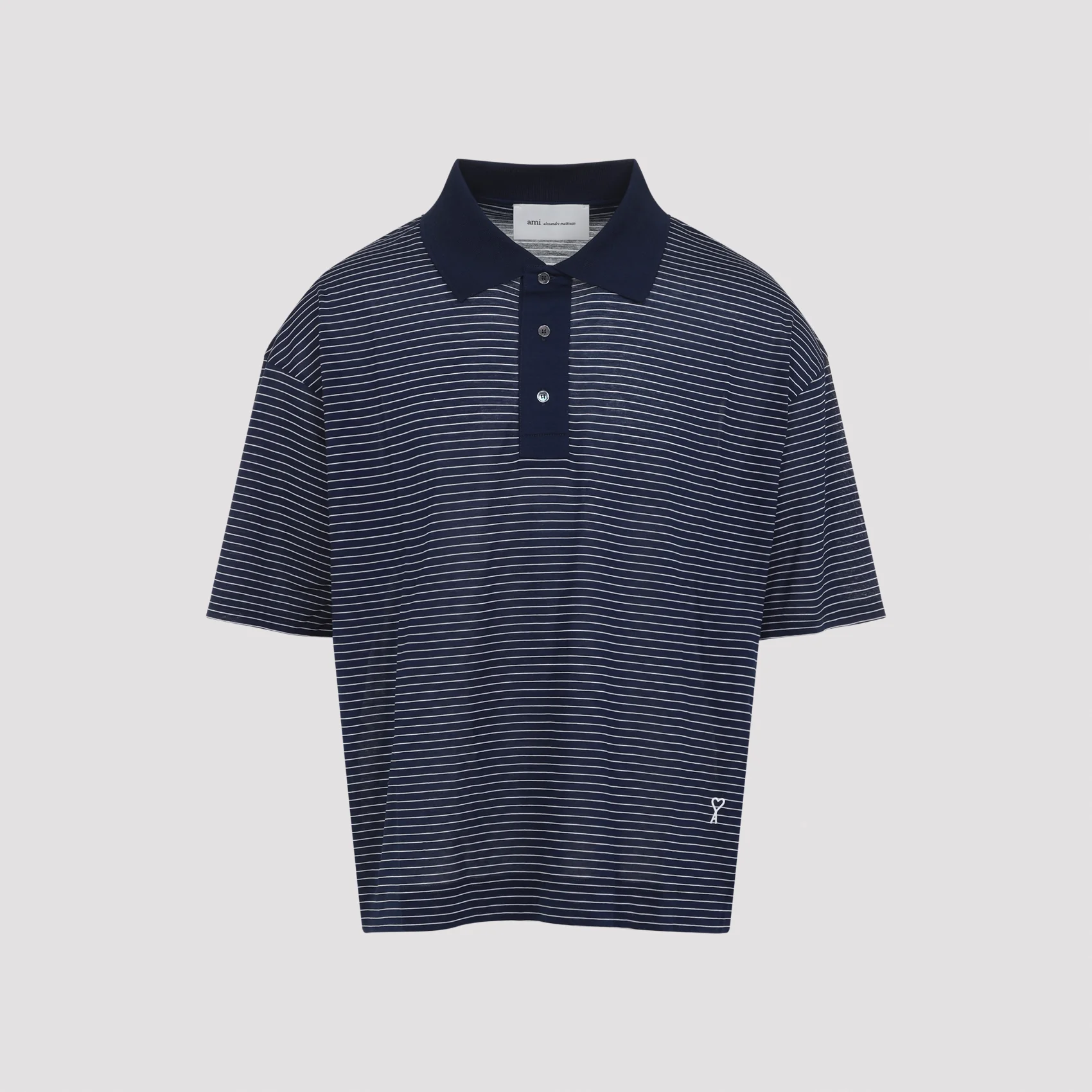 Ami Paris Striped Boxy Fit Polo - Men's SS26 Collection - Image 3