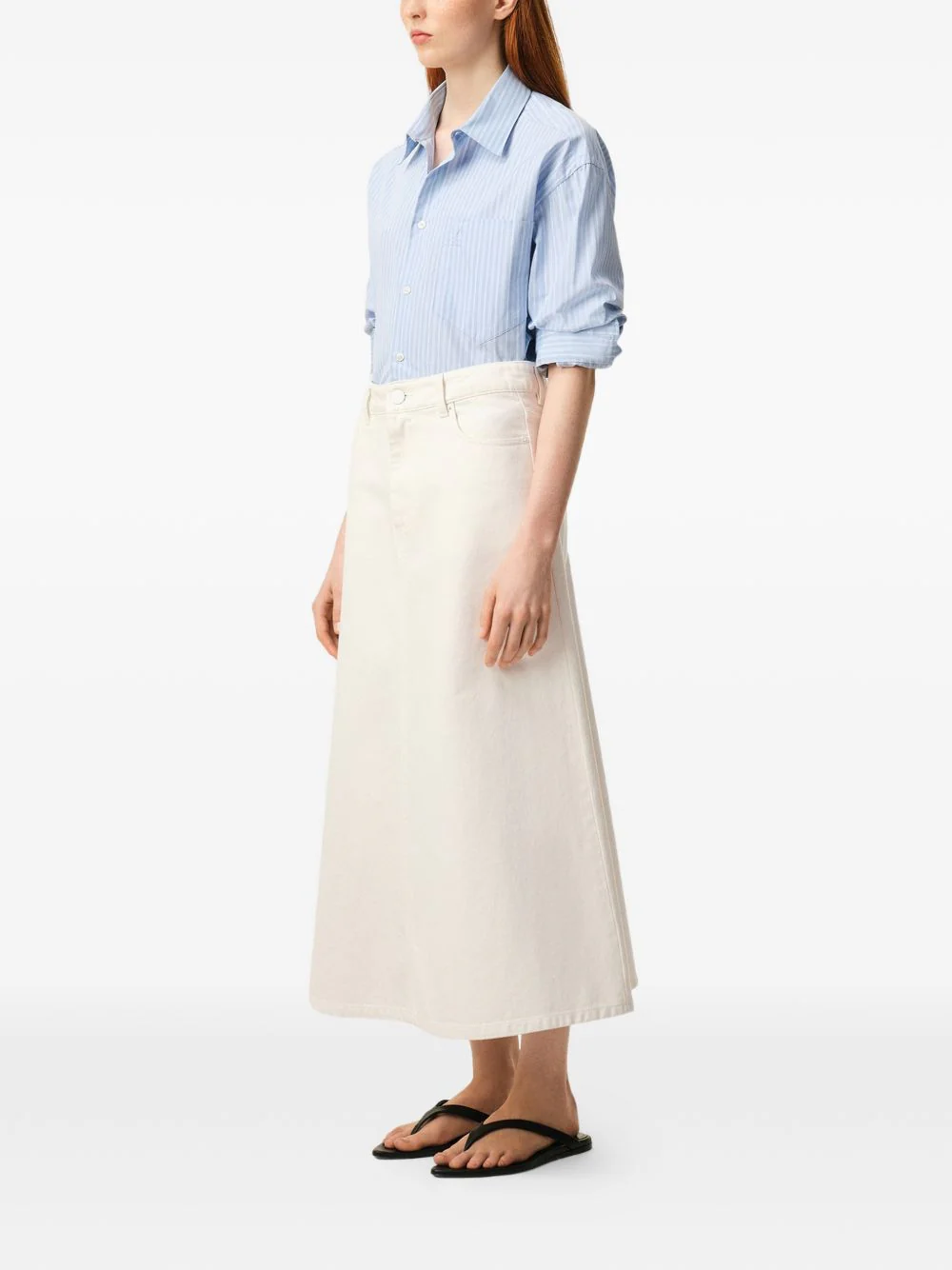 Ami Paris Textured Zip Fly Tonal Stitch Mini Top for Women - Image 2