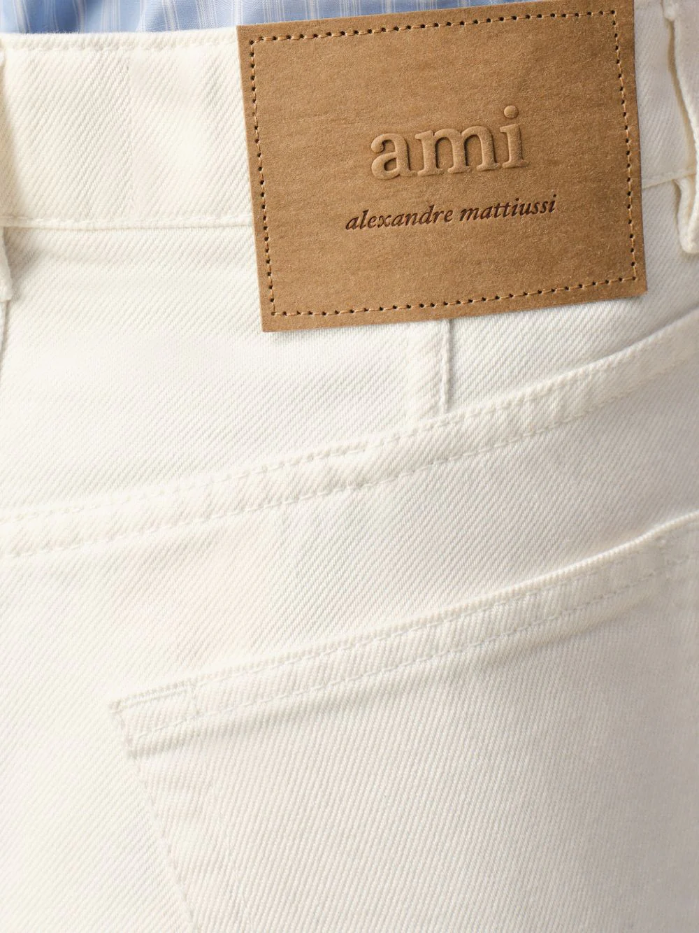 Ami Paris Textured Zip Fly Tonal Stitch Mini Top for Women - Image 4