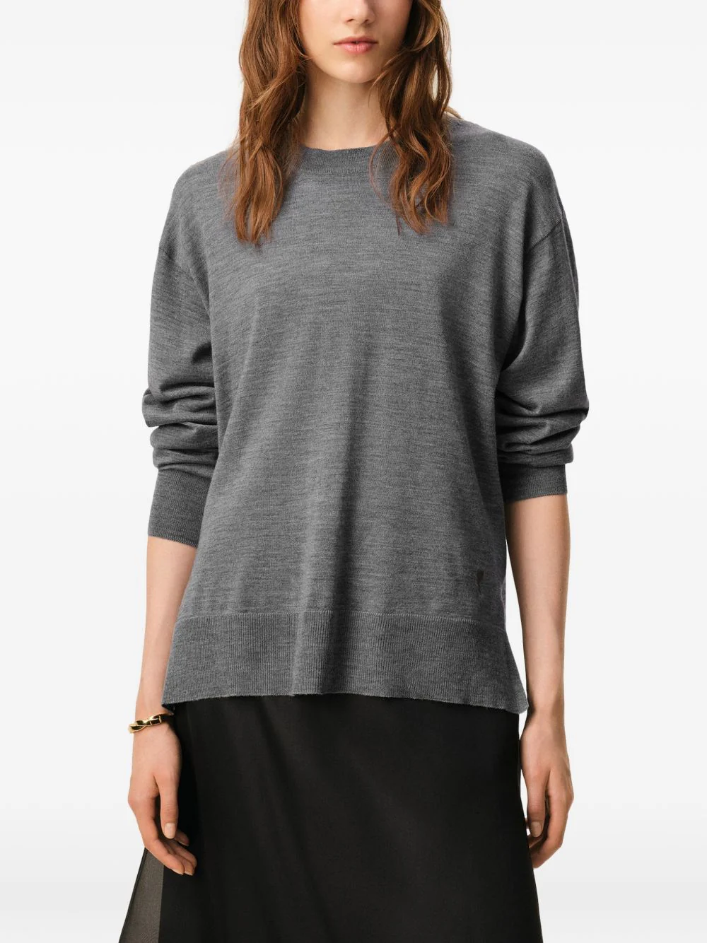 Ami Paris Thin Wool Crewneck Ami de Coeur Sweater - Image 3