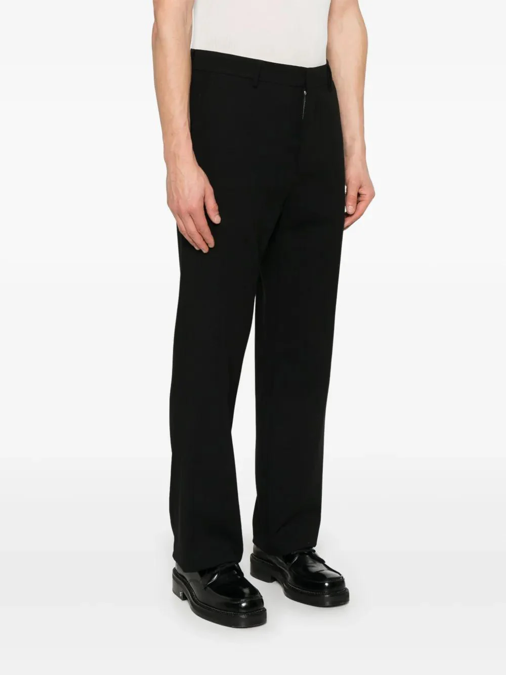AMI PARIS Wool Straight Trousers - Image 3