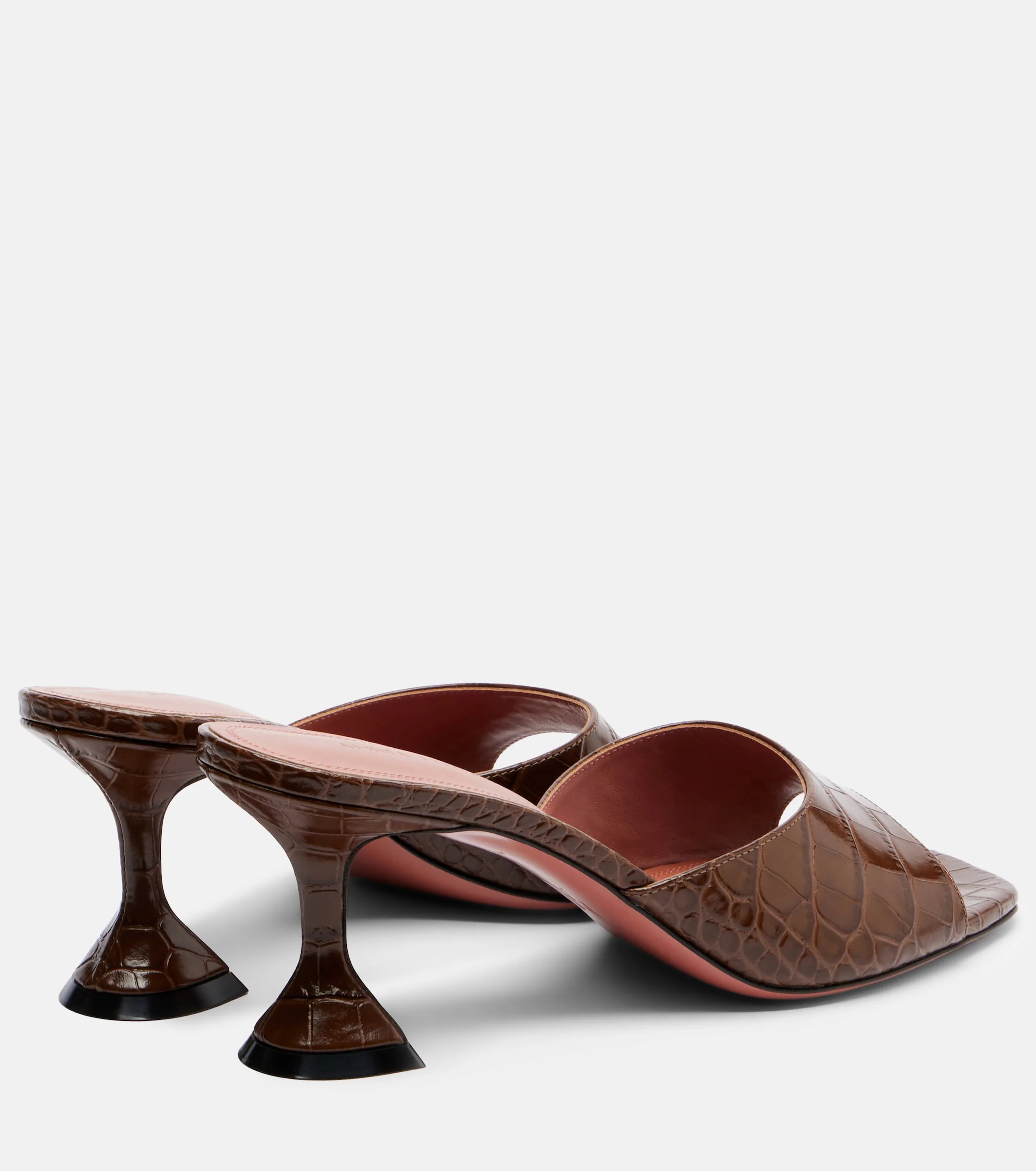 Amina Muaddi Lupita Slip-On Sandals with Square Toe and 70mm Heel - Image 3