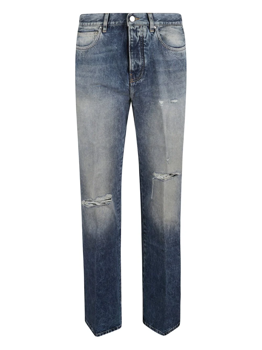 Amiri Distressed Effect Five-Pocket Jeans with Belt Loops and Button Closure - Image 6