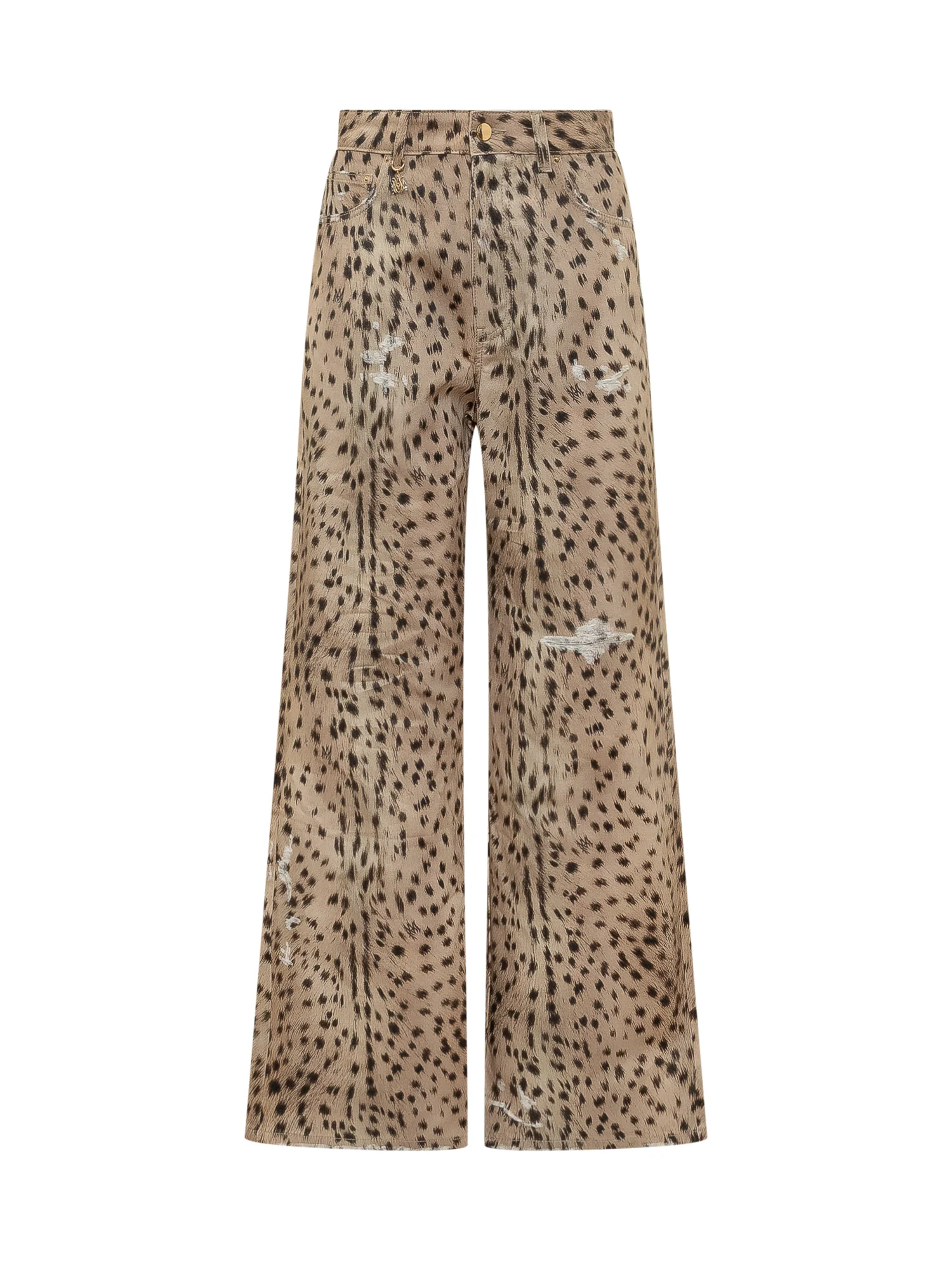 Amiri Jet Set Animal Print Denim Pants