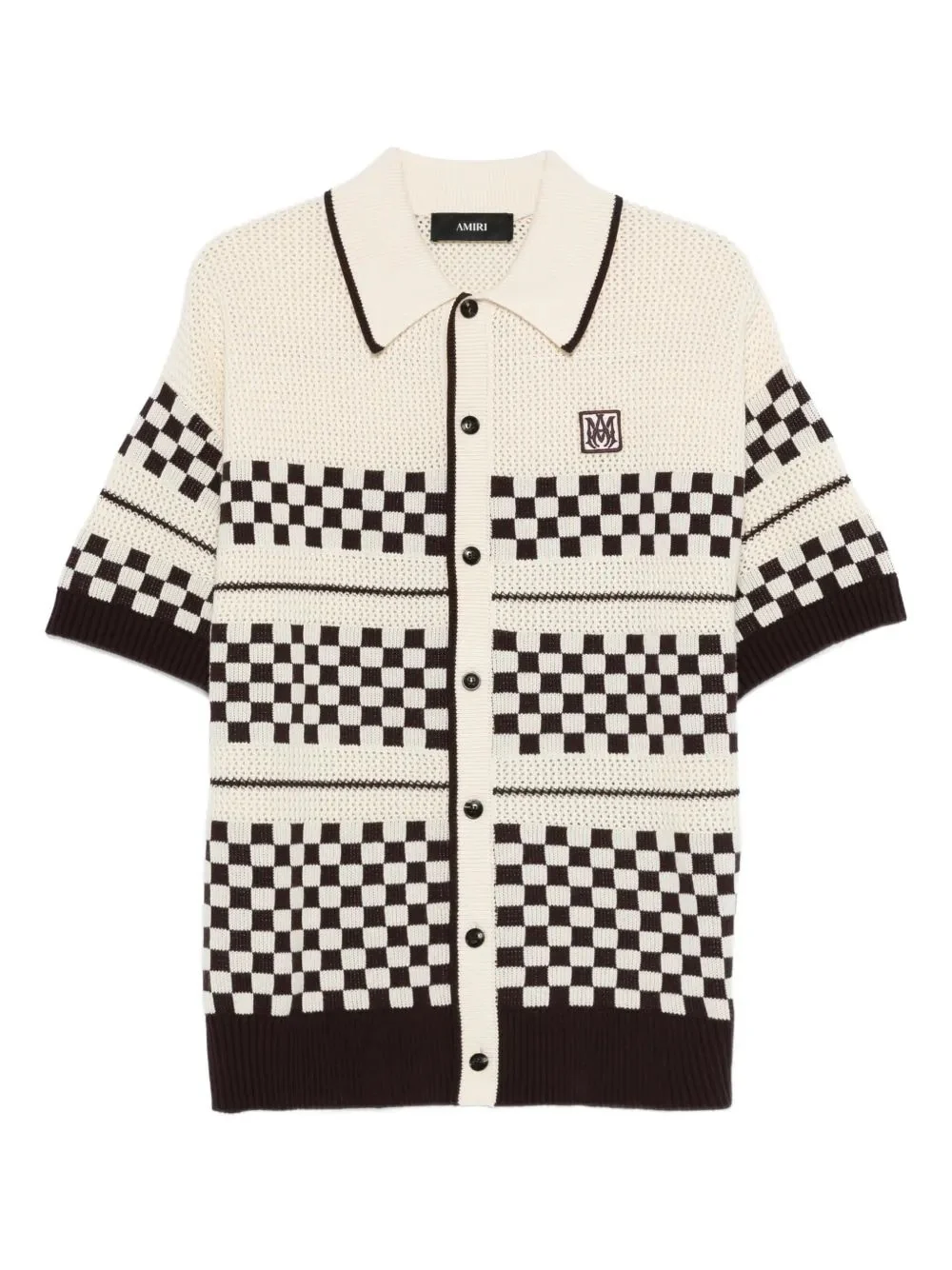Amiri Men's Checkered Mesh Mini Shirt