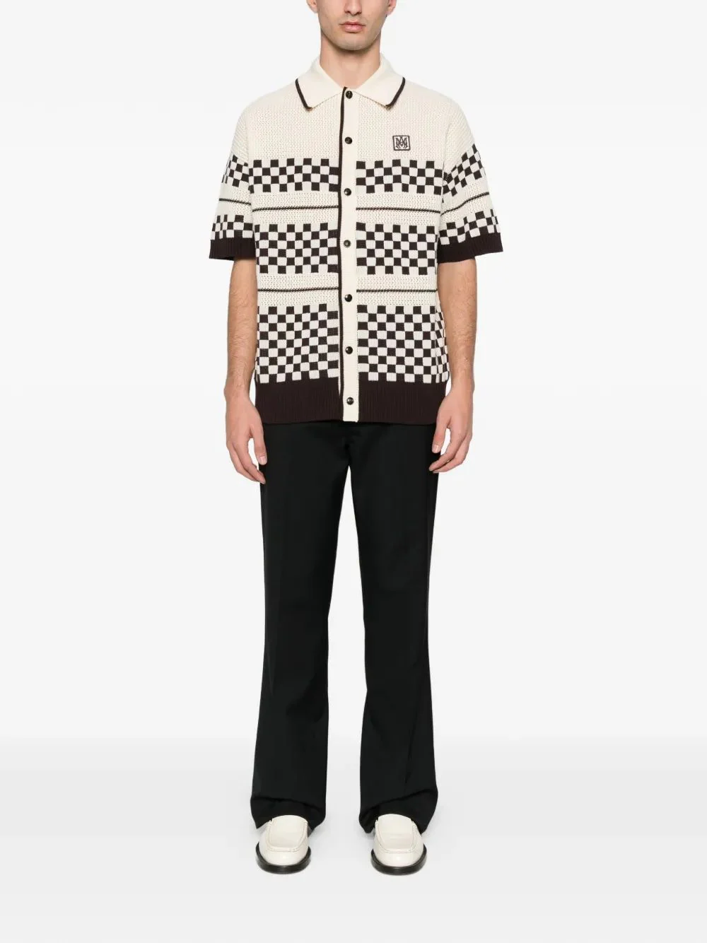 Amiri Men's Checkered Mesh Mini Shirt - Image 2
