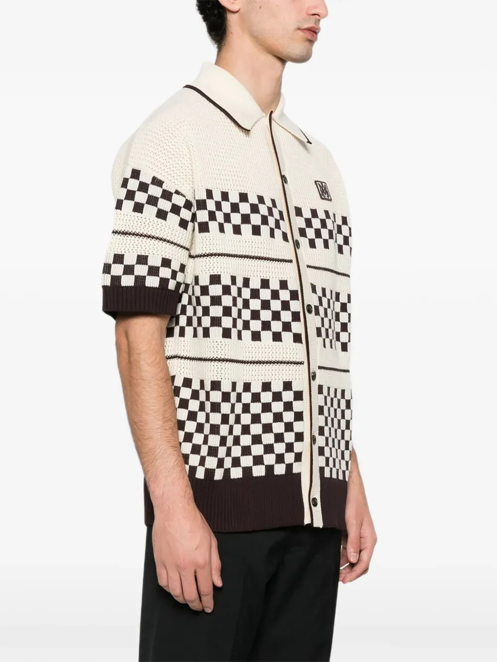 Amiri Men's Checkered Mesh Mini Shirt - Image 3